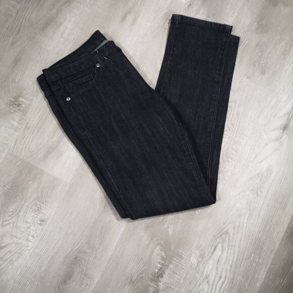 Request Ladies Size 10 Dark Wash Straight Narrower at Bottom Blue Jeans - Picture 7 of 11